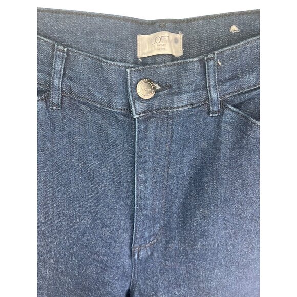 Loft Outlet Petite Trousers Dark Wash Denim Cotton Blend Size 12 Petite - Picture 5 of 15